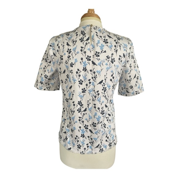NWT Draper James Printed Denim Popover Top in Magnolia White Short Sleeve Top - Picture 4 of 8